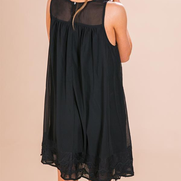 Simple Pleasures Crochet Dress In Black - Picture 5 of 7
